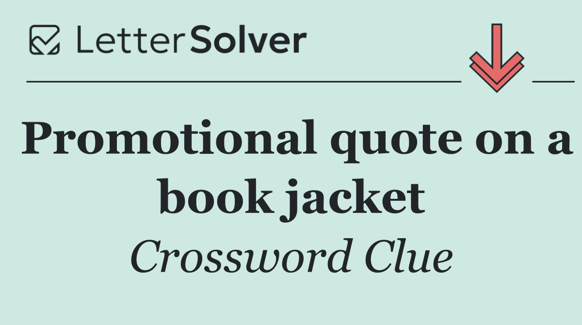 Promotional quote on a book jacket