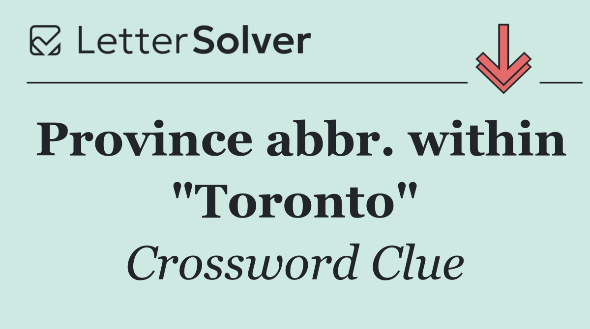 Province abbr. within "Toronto"