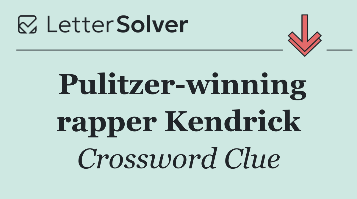 Pulitzer winning rapper Kendrick