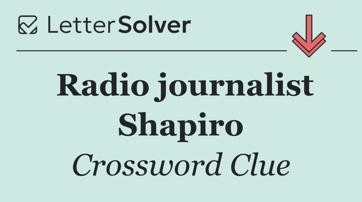 Radio journalist Shapiro