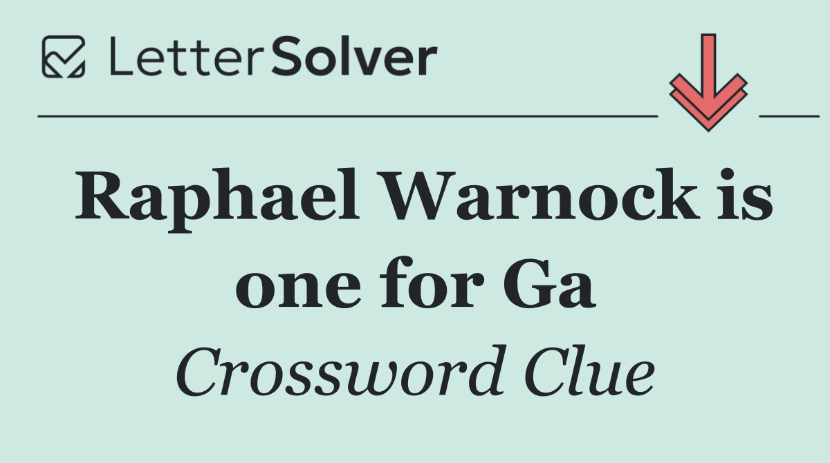 Raphael Warnock is one for Ga