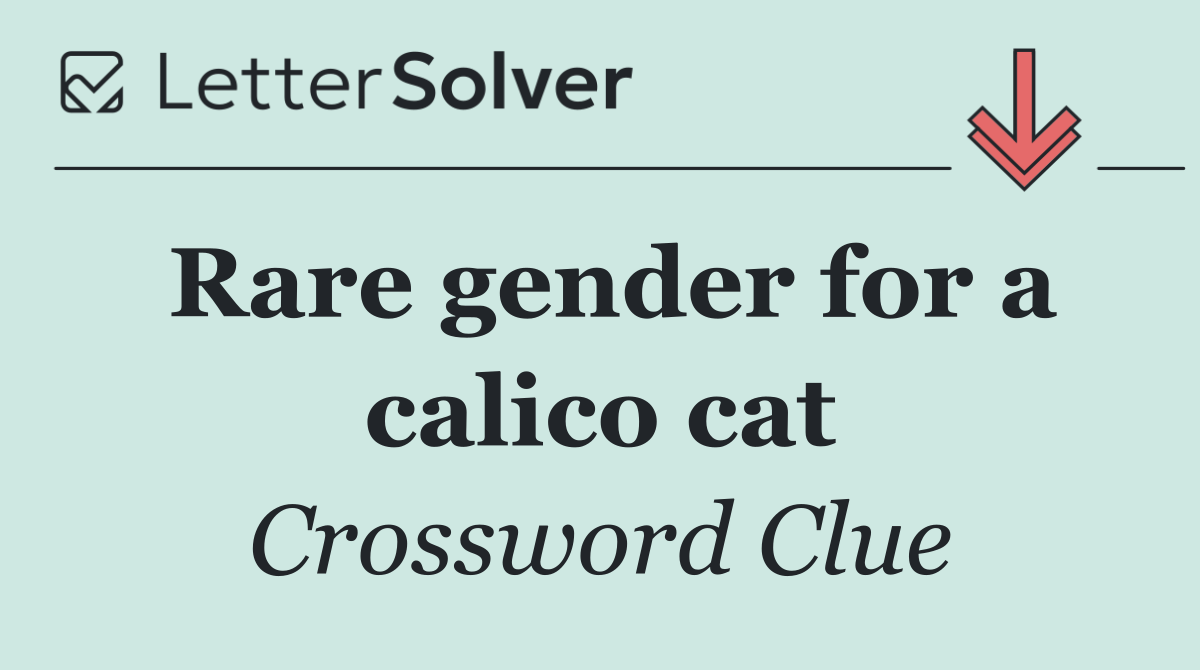 Rare gender for a calico cat