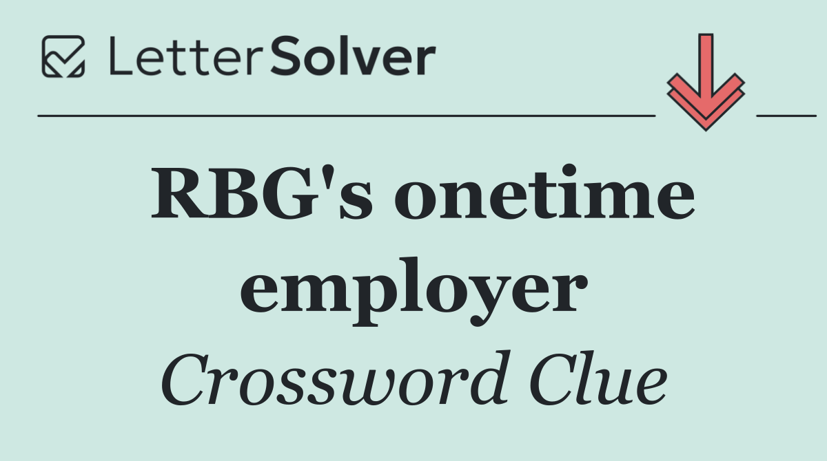 RBG's onetime employer