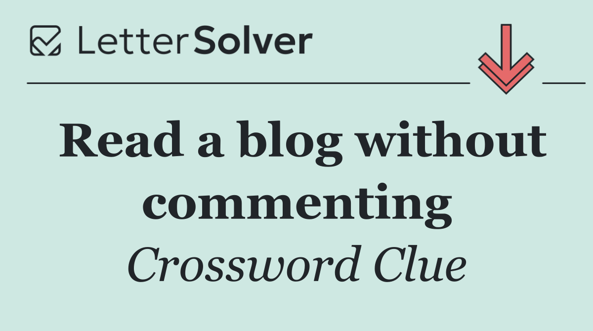 Read a blog without commenting