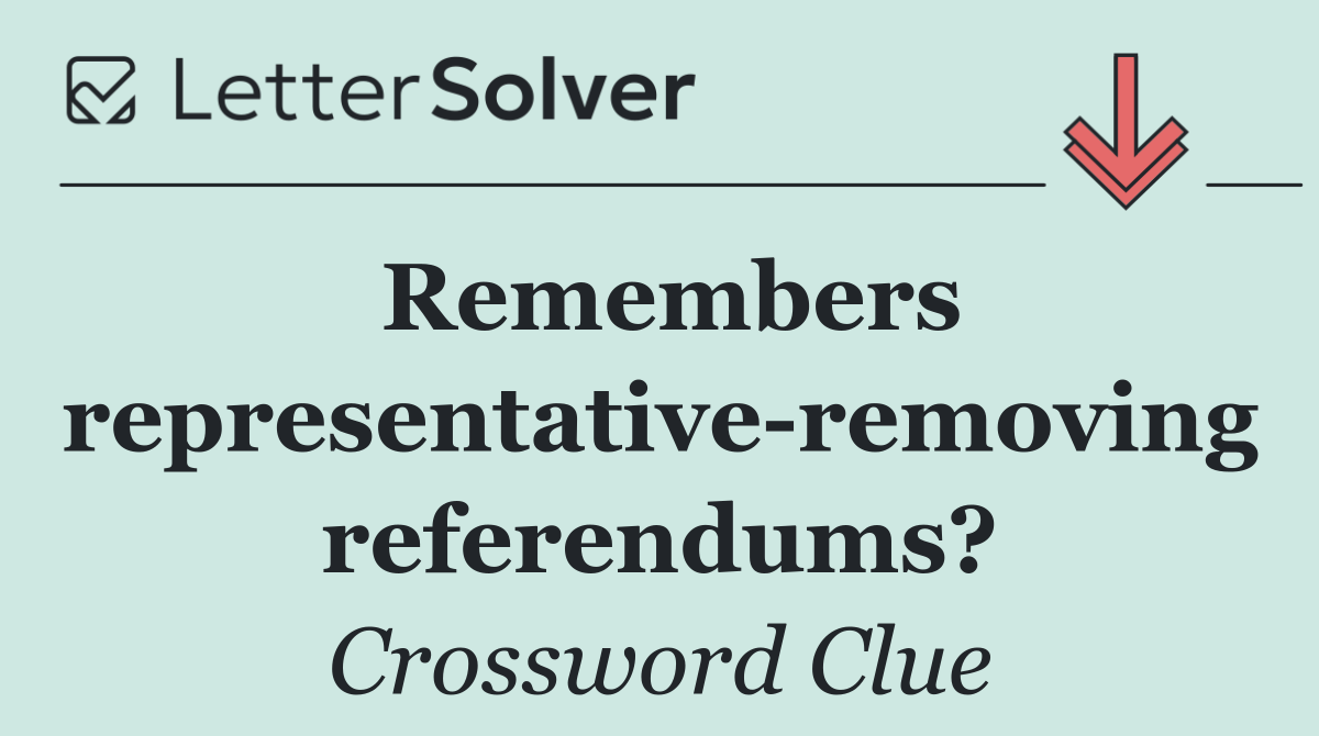 Remembers representative removing referendums?
