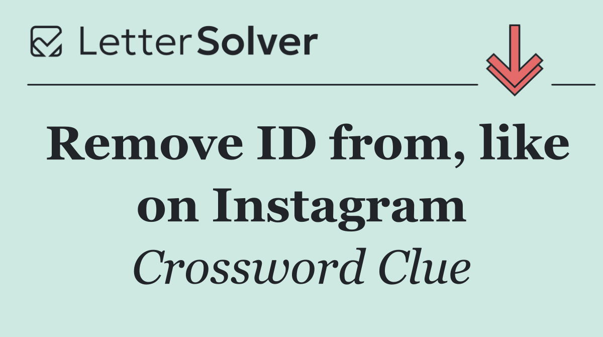 Remove ID from, like on Instagram