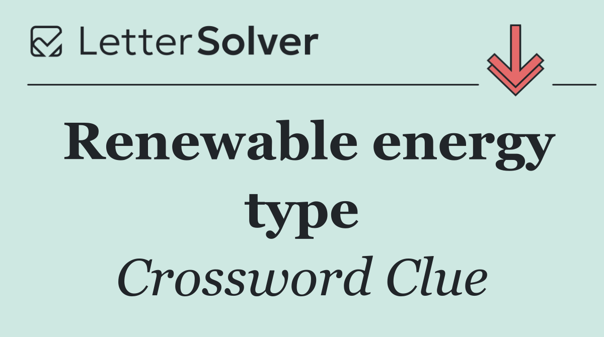 Renewable energy type