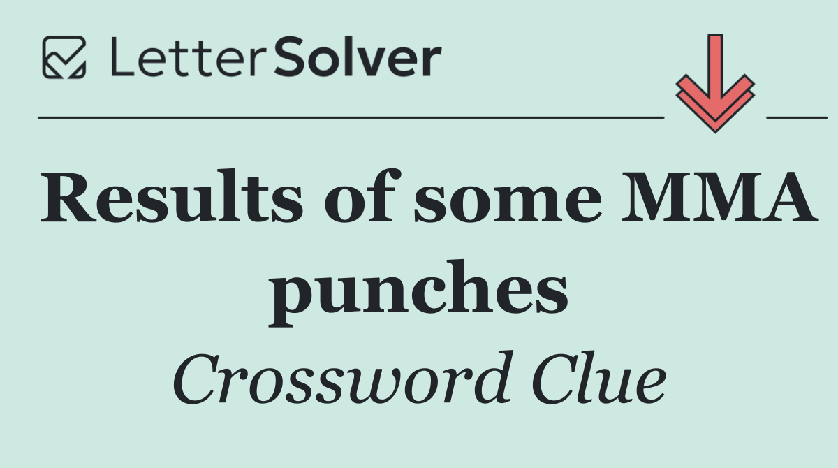 Results of some MMA punches