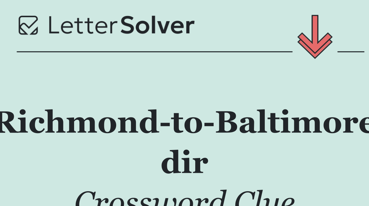 Richmond to Baltimore dir