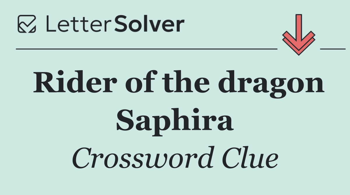 Rider of the dragon Saphira
