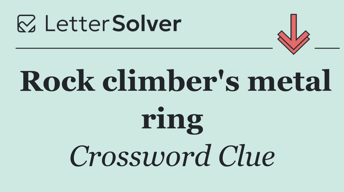 Rock climber's metal ring