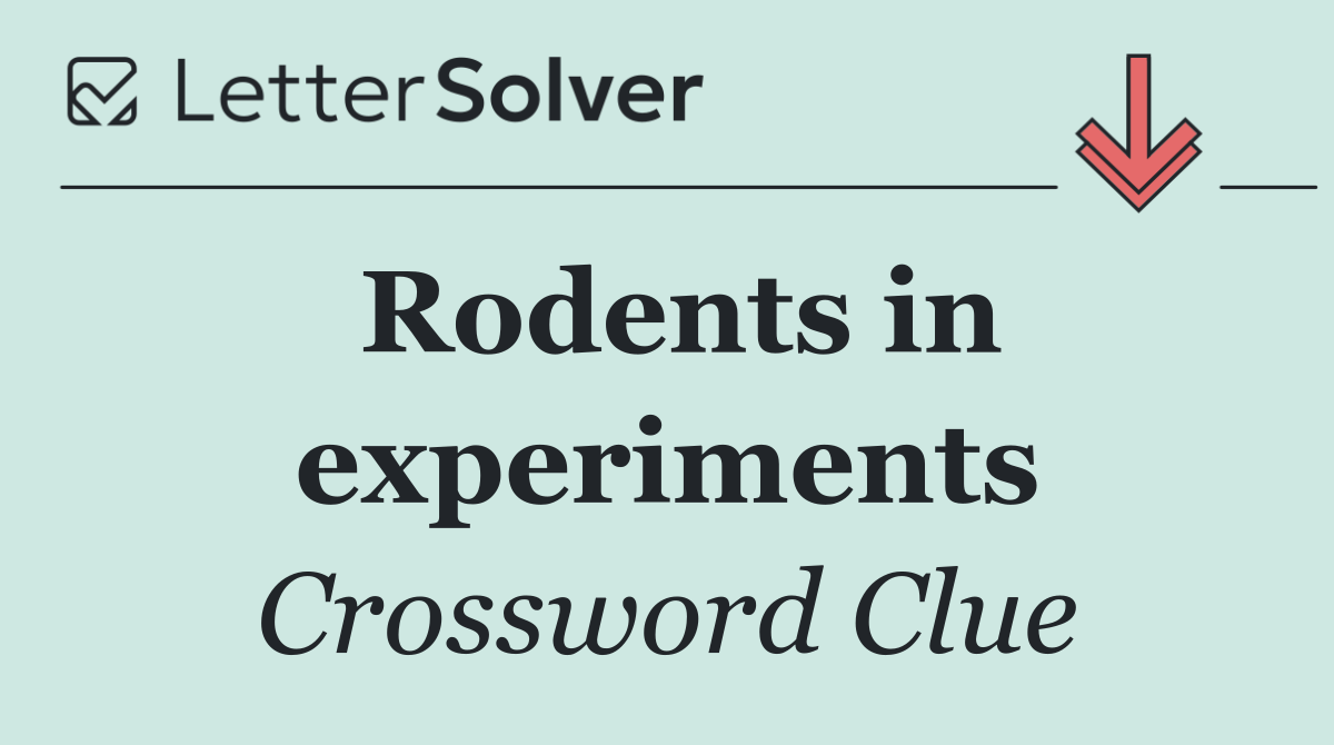 Rodents in experiments