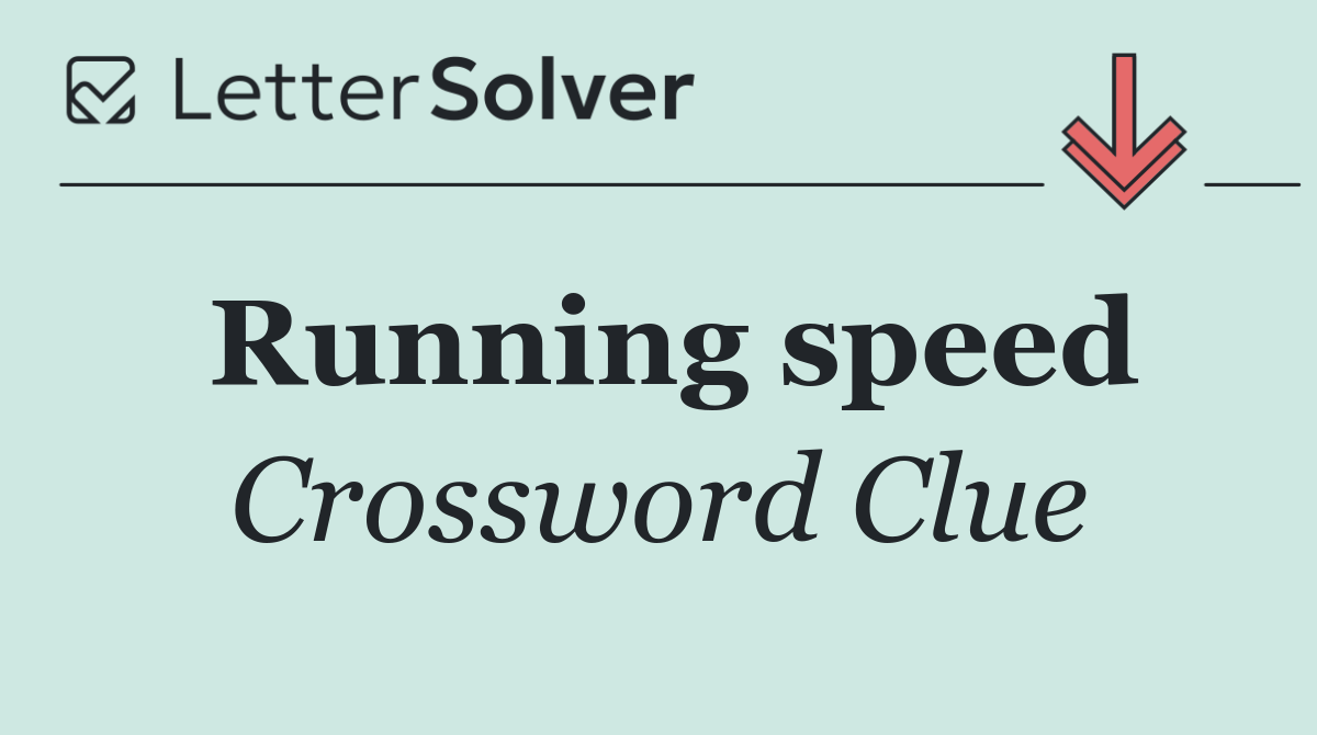 Running speed