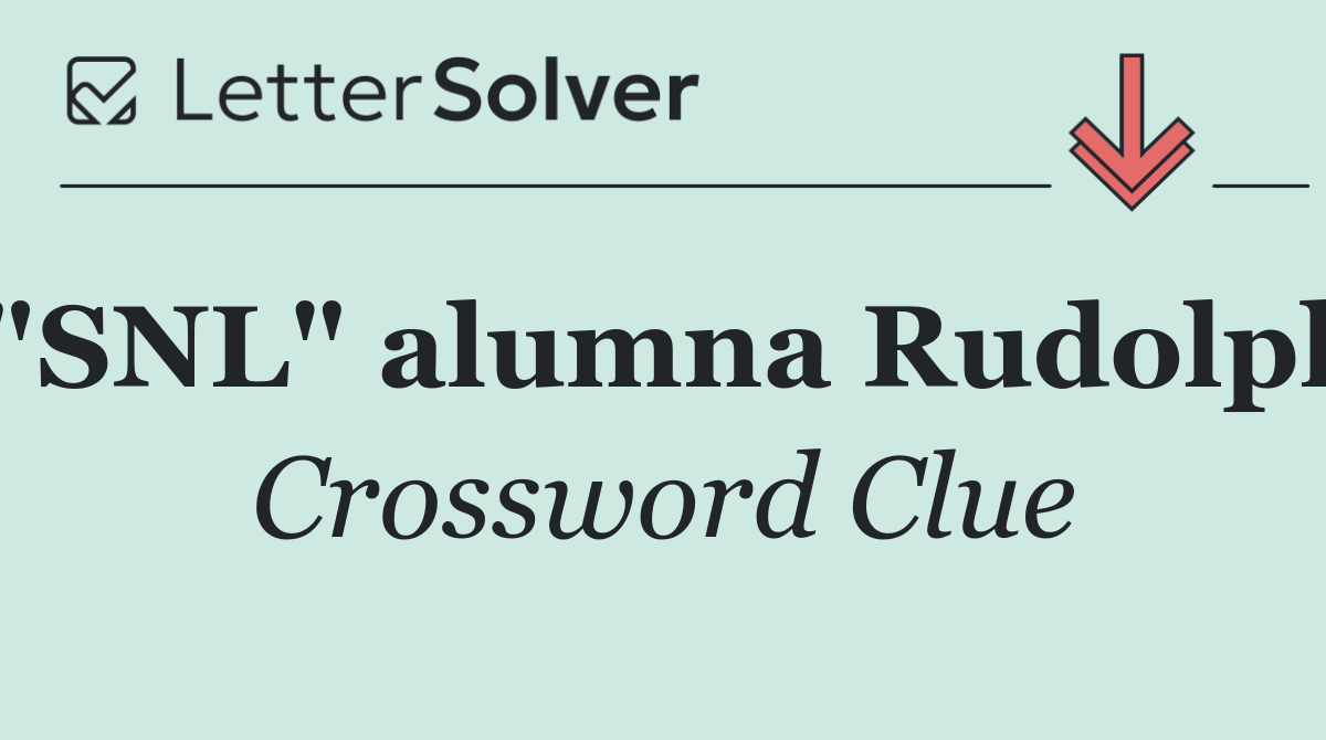 "SNL" alumna Rudolph