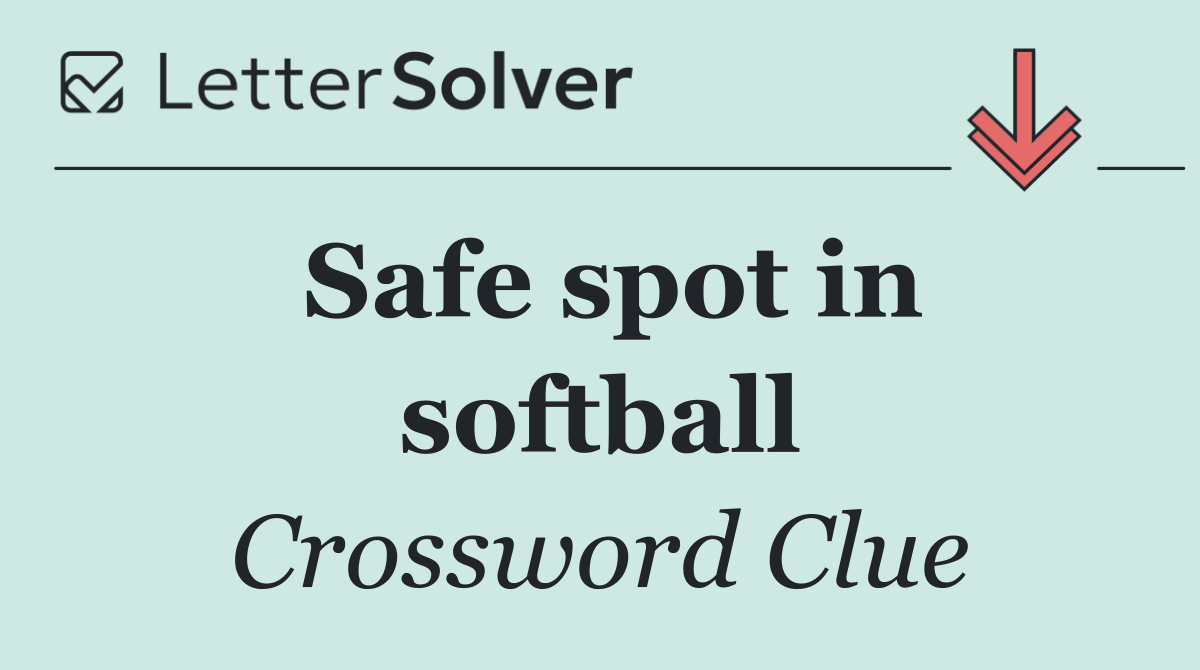 Safe spot in softball