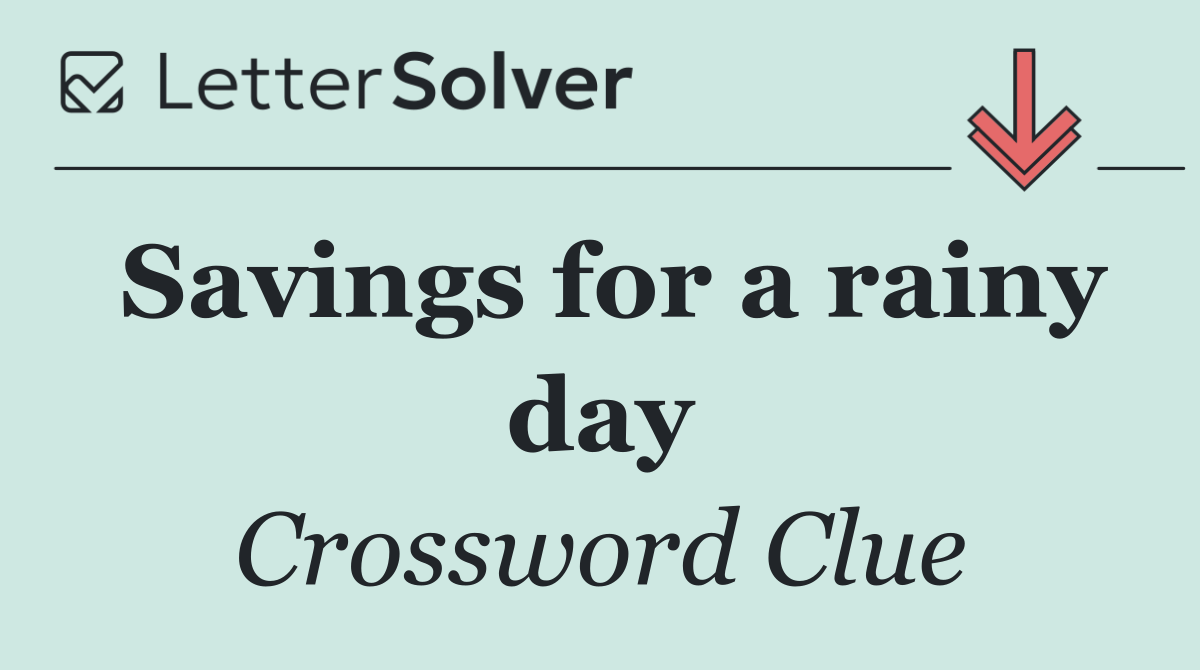 Savings for a rainy day