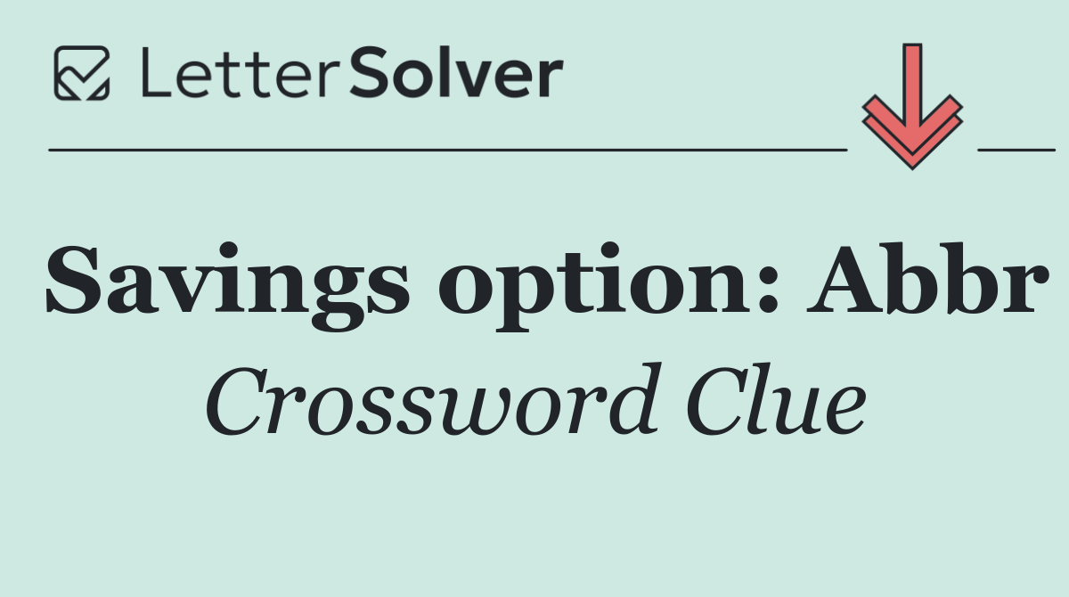 Savings option: Abbr