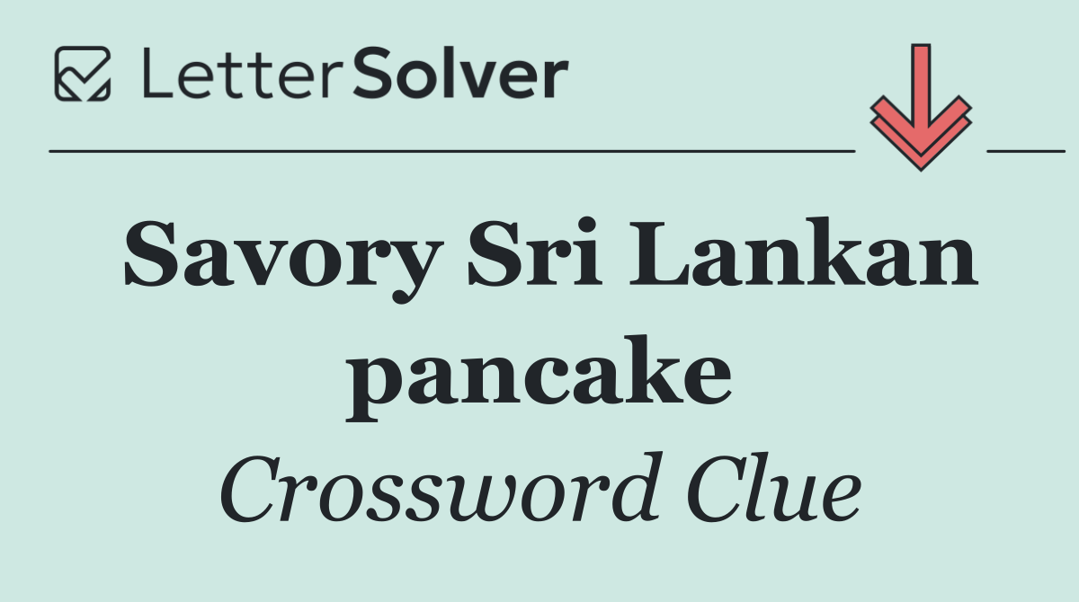 Savory Sri Lankan pancake