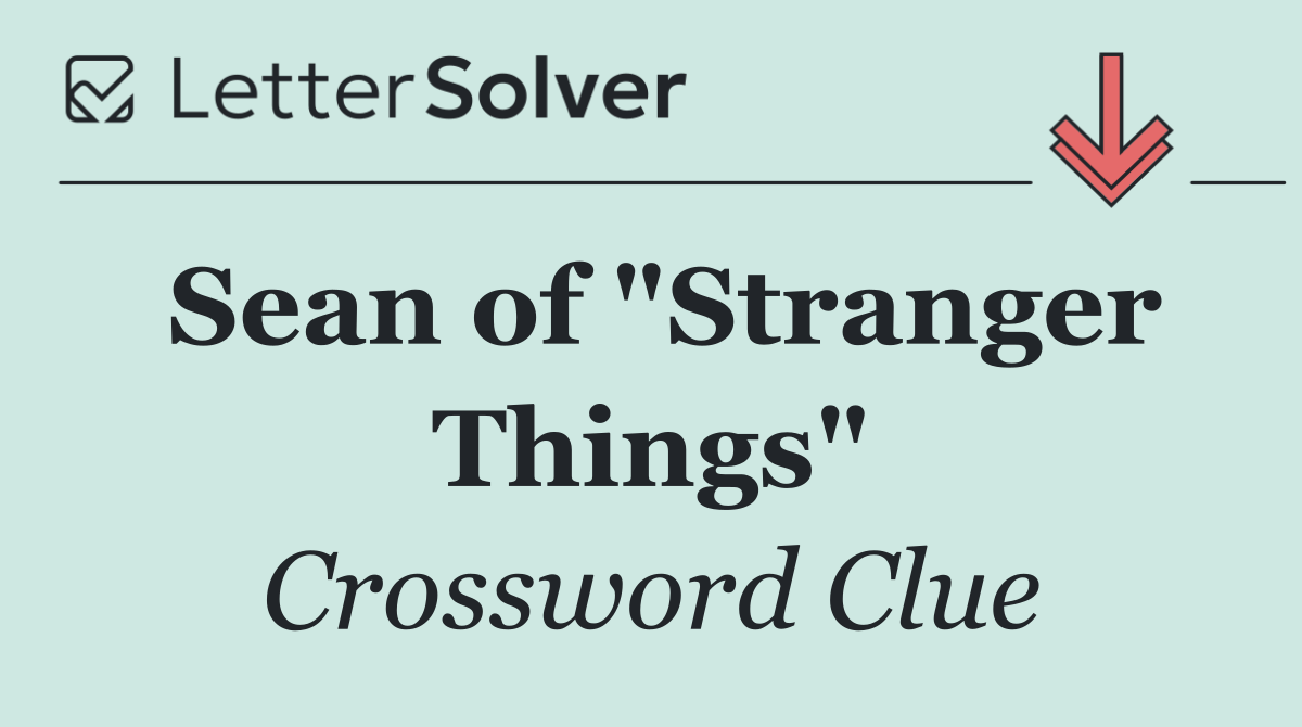 Sean of "Stranger Things"