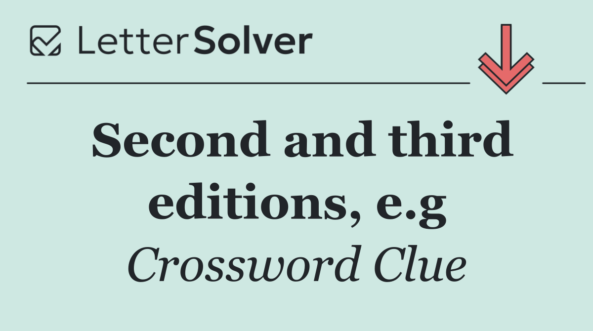 Second and third editions, e.g