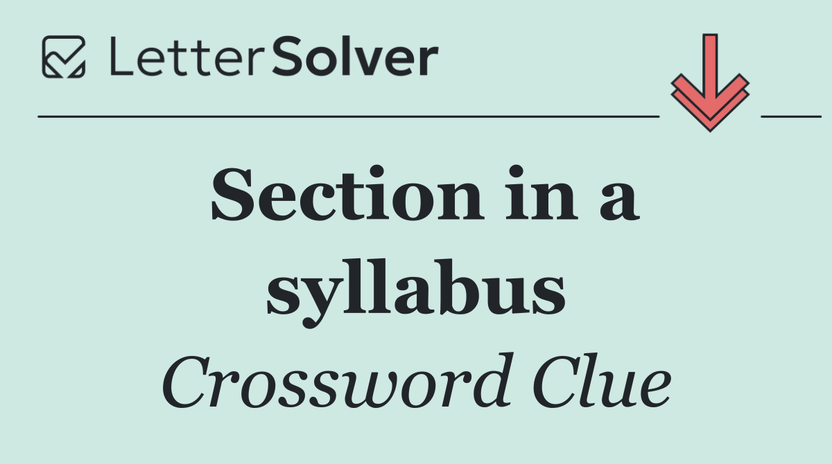 Section in a syllabus