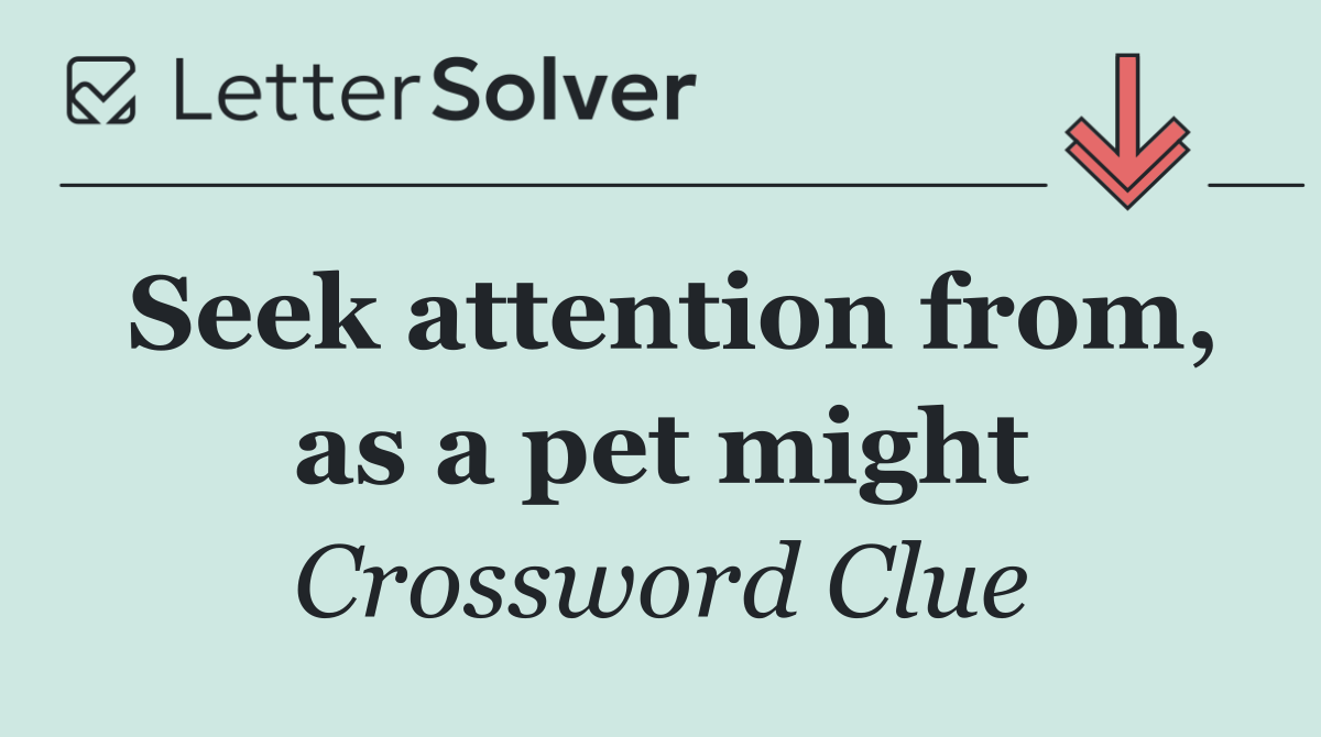 Seek attention from, as a pet might