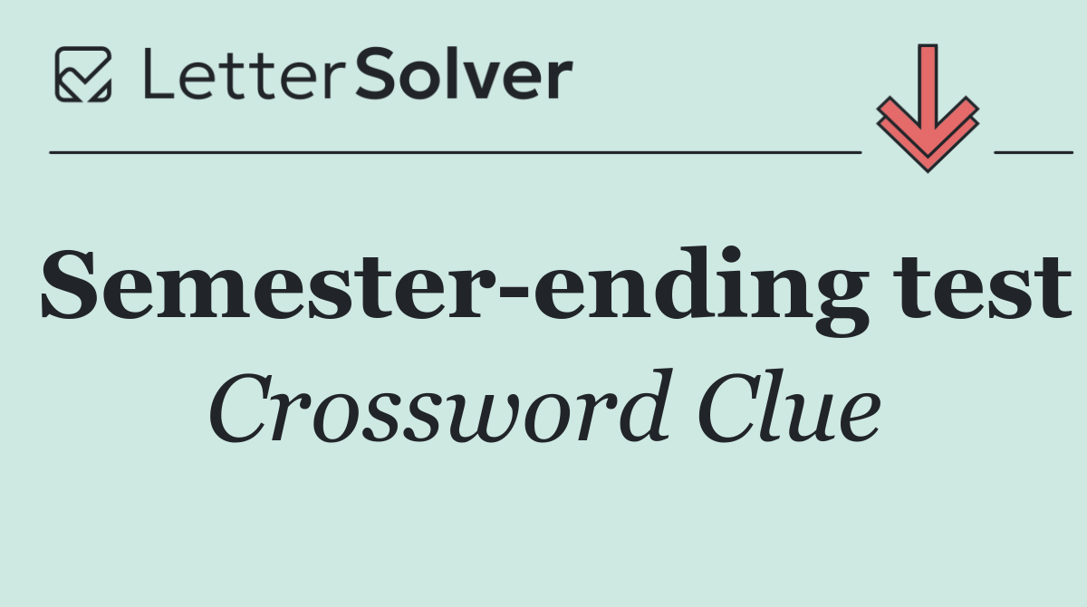 Semester ending test