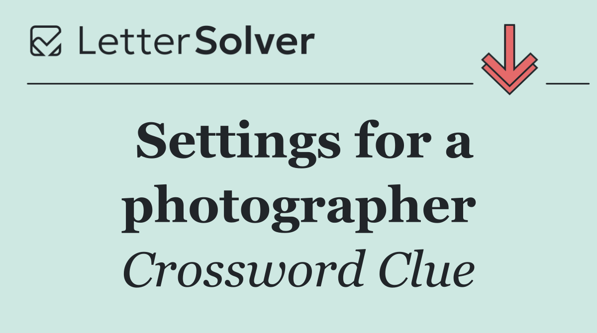 Settings for a photographer