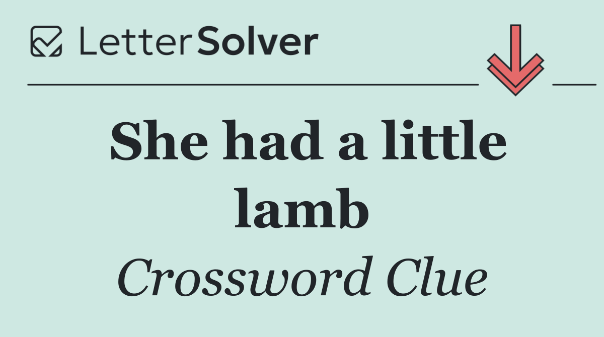 She had a little lamb