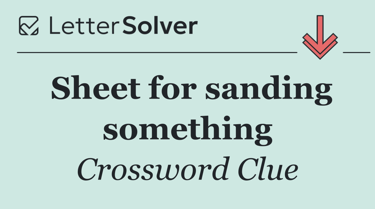 Sheet for sanding something