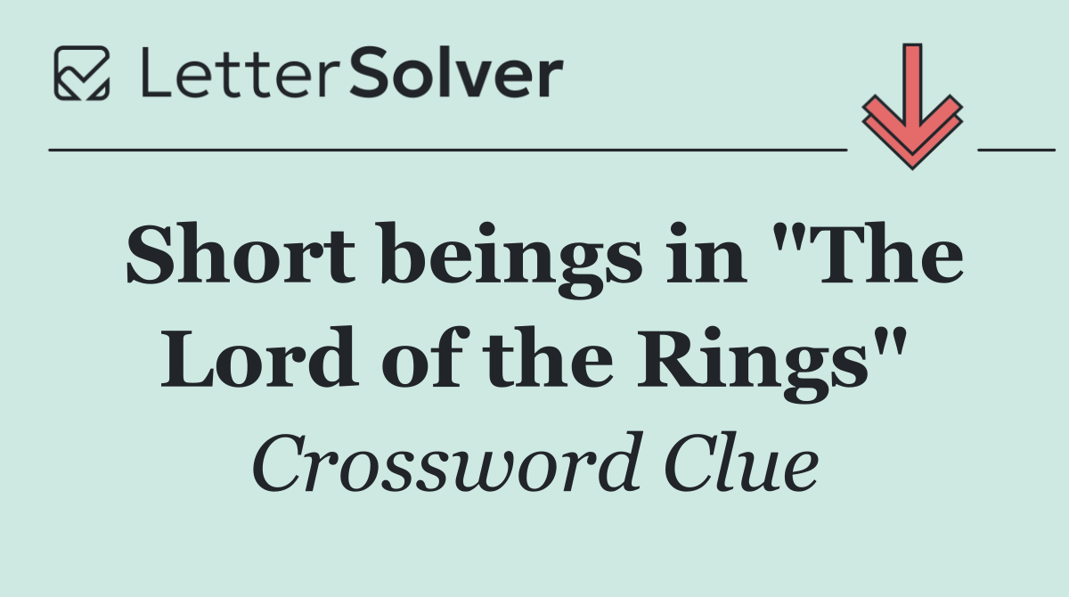 Short beings in "The Lord of the Rings"