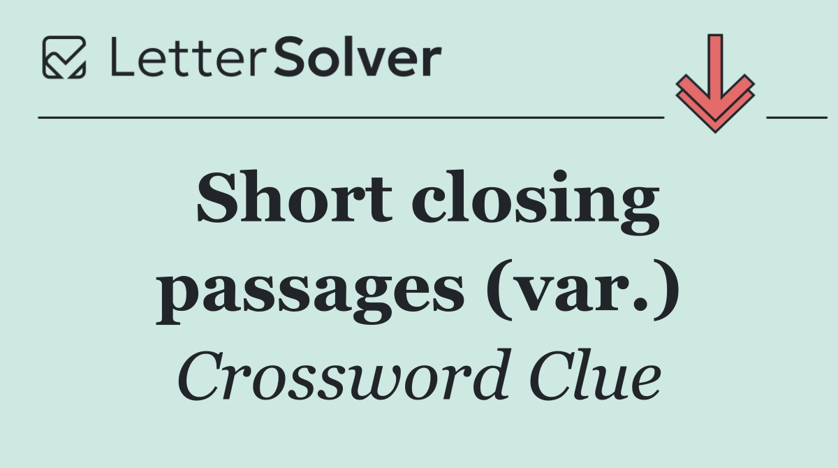 Short closing passages (var.)