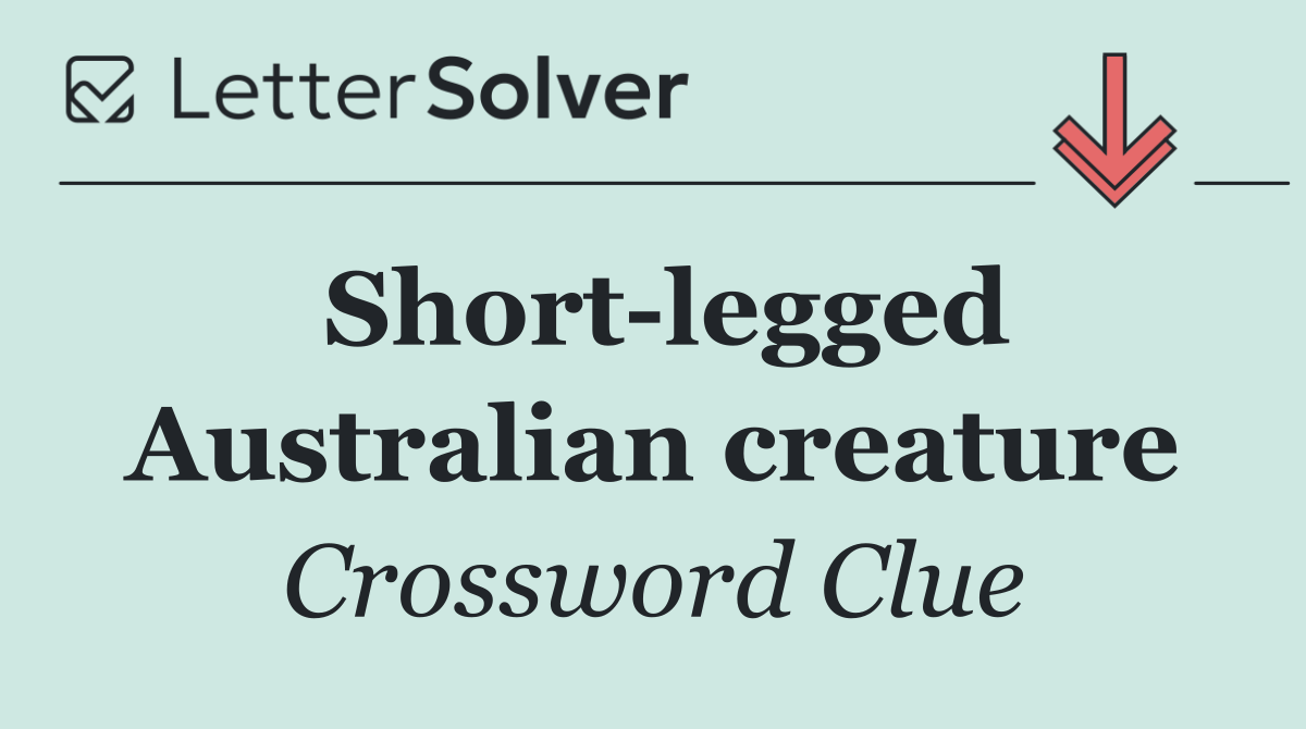 Short legged Australian creature