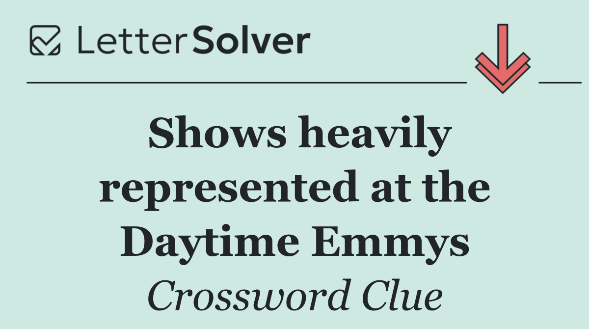Shows heavily represented at the Daytime Emmys