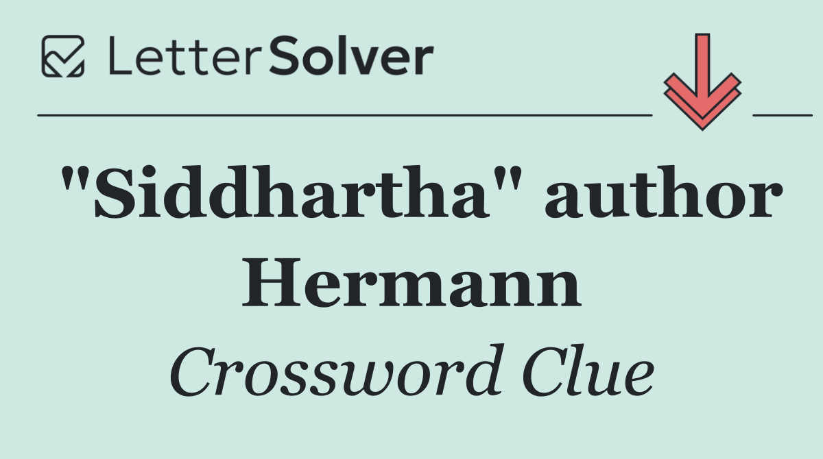 "Siddhartha" author Hermann