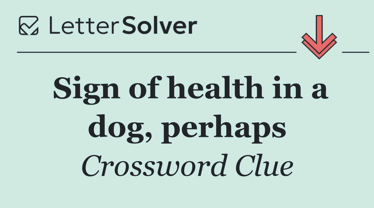 Sign of health in a dog, perhaps