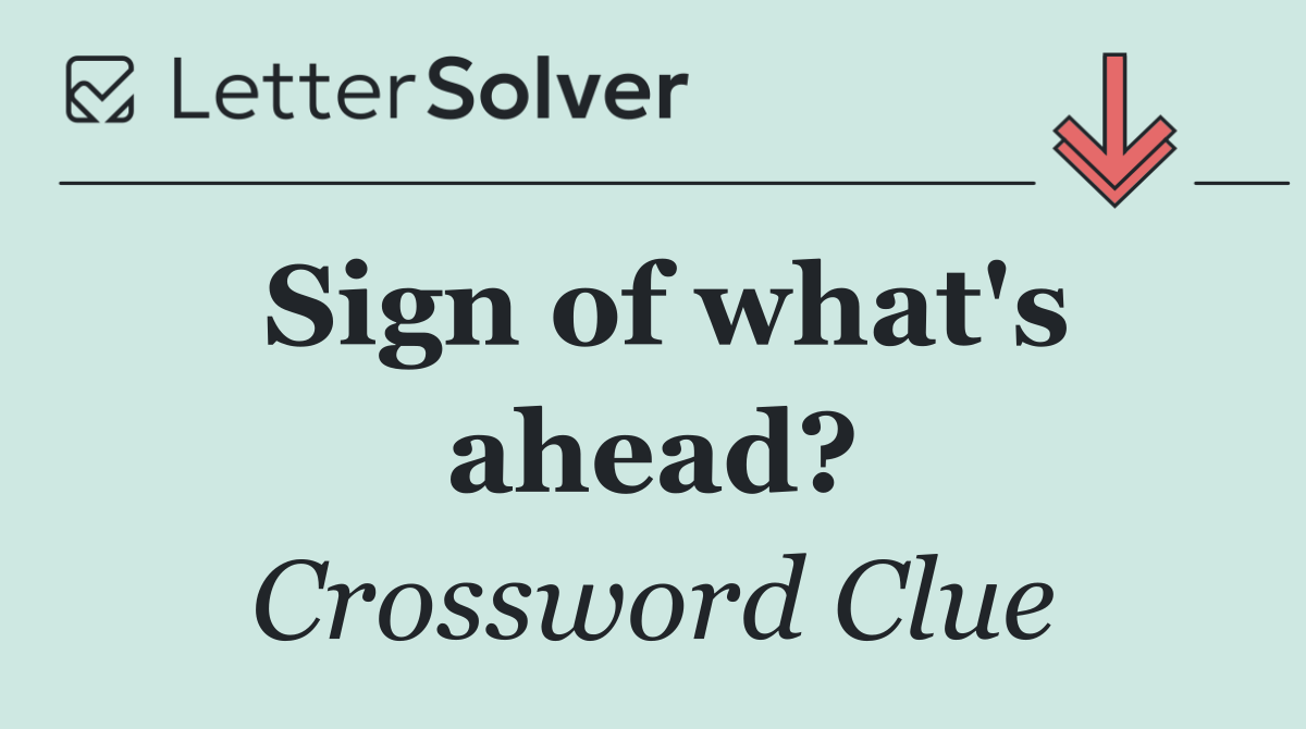 Sign of what's ahead?