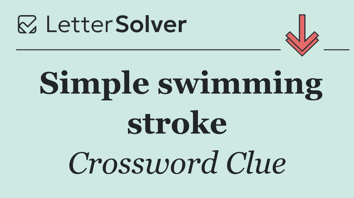 Simple swimming stroke