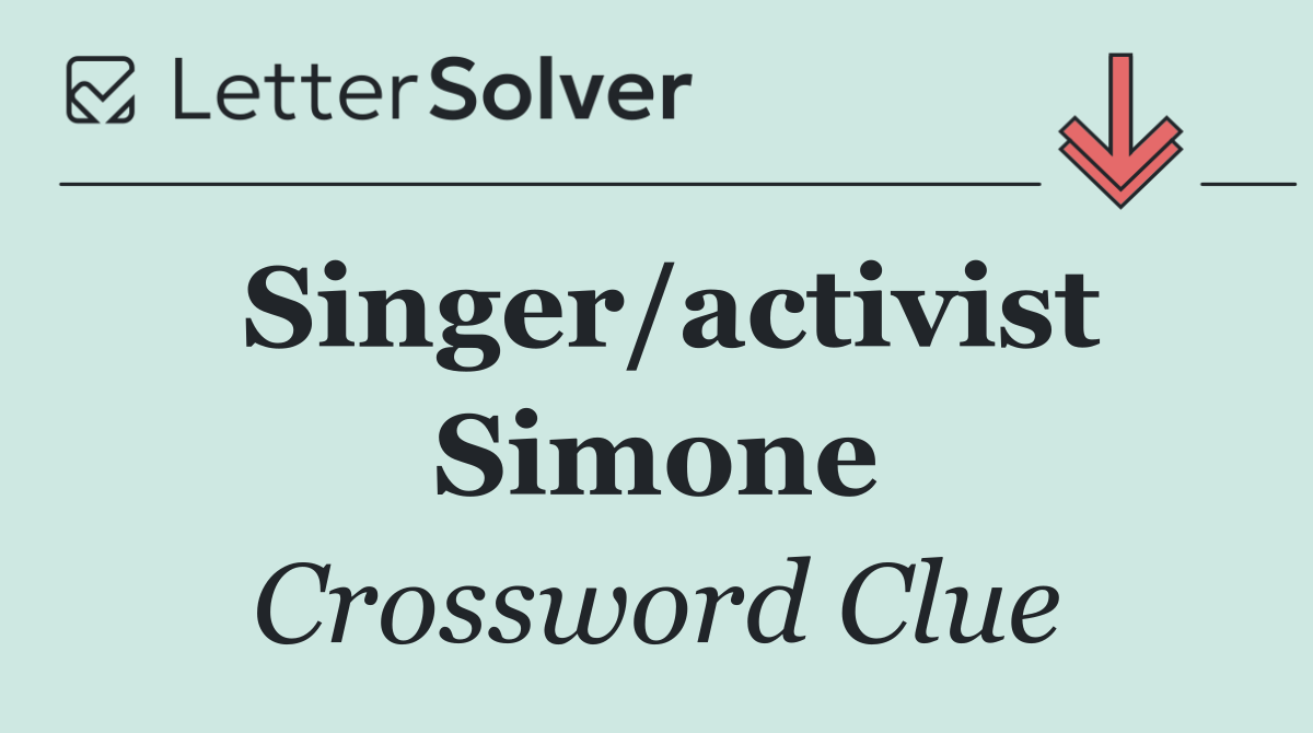 Singer/activist Simone