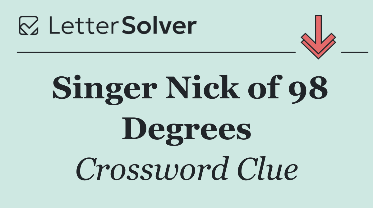 Singer Nick of 98 Degrees