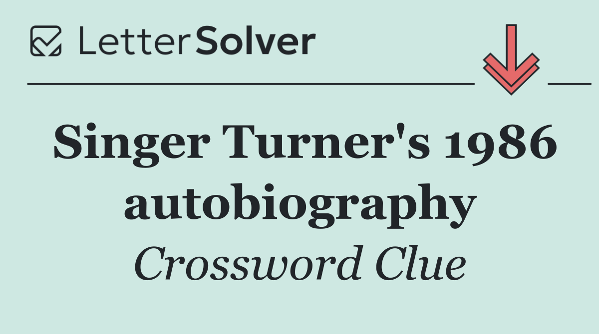 Singer Turner's 1986 autobiography