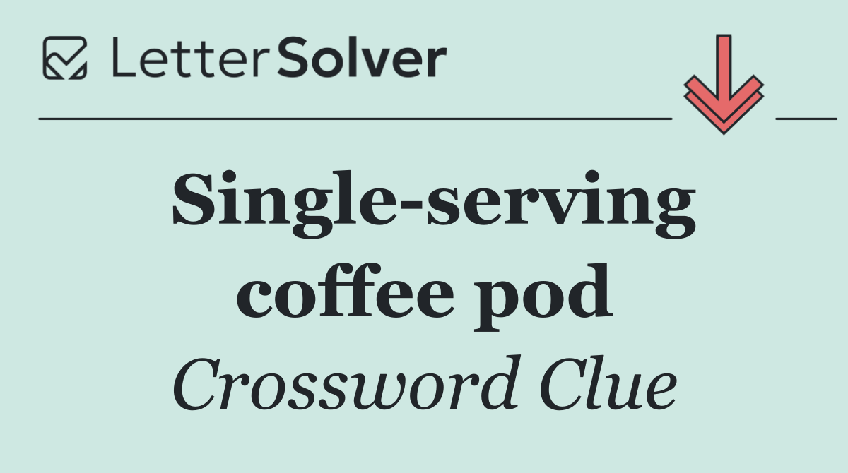 Single serving coffee pod