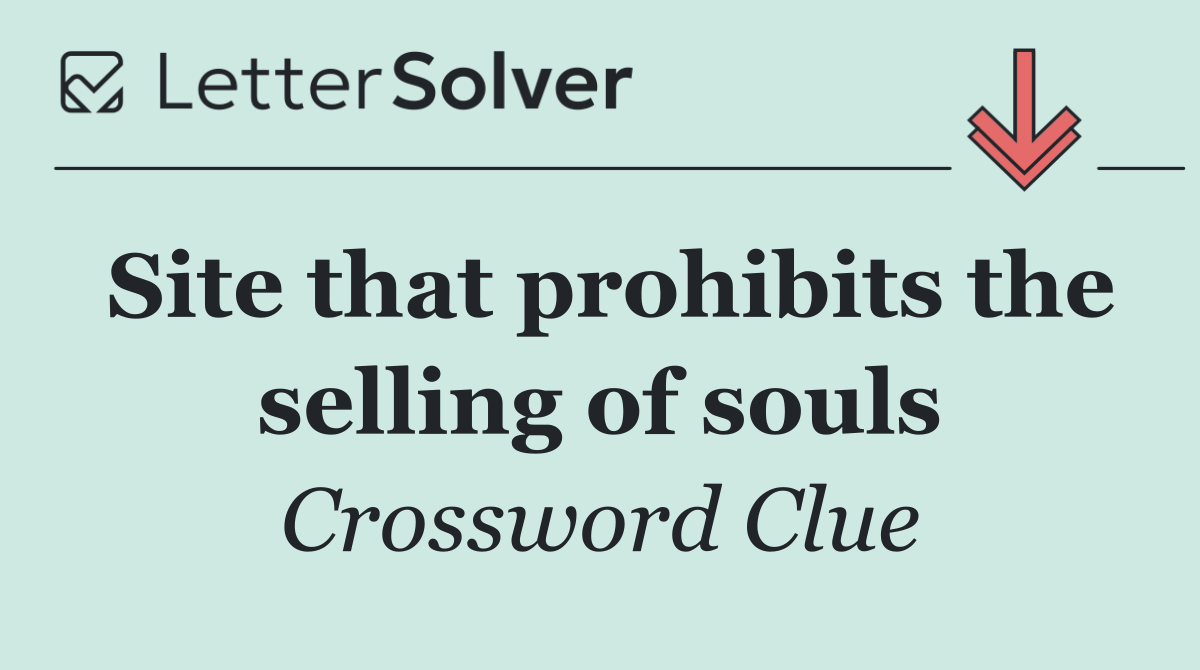 Site that prohibits the selling of souls