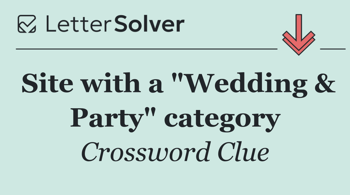 Site with a "Wedding & Party" category