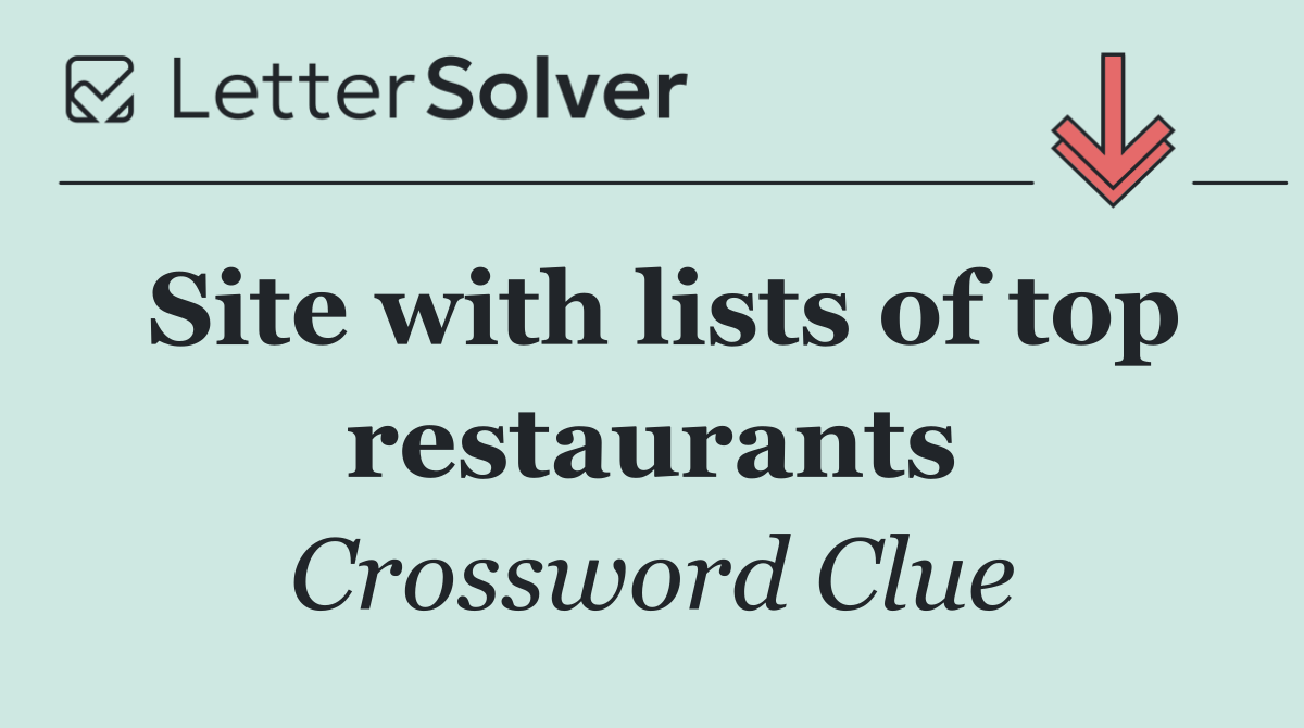 Site with lists of top restaurants