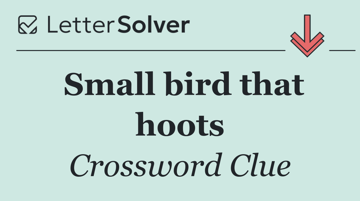Small bird that hoots