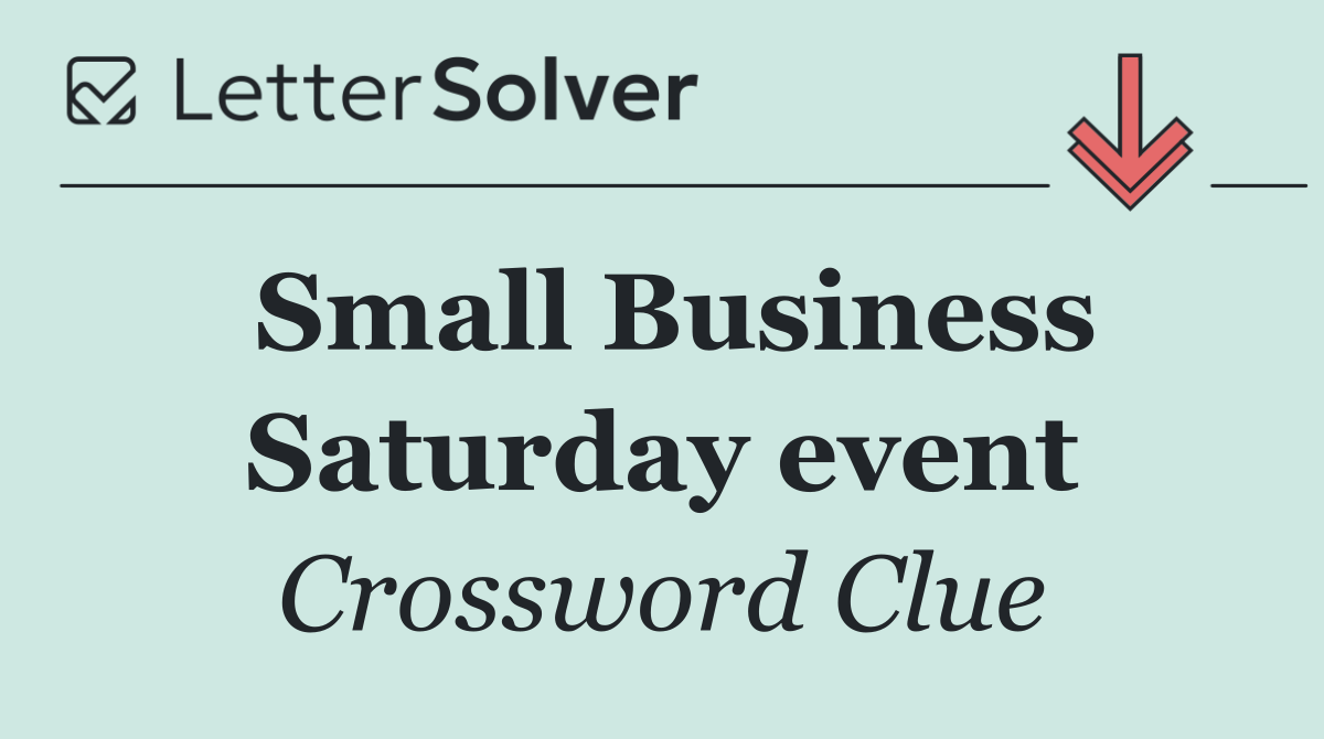 Small Business Saturday event