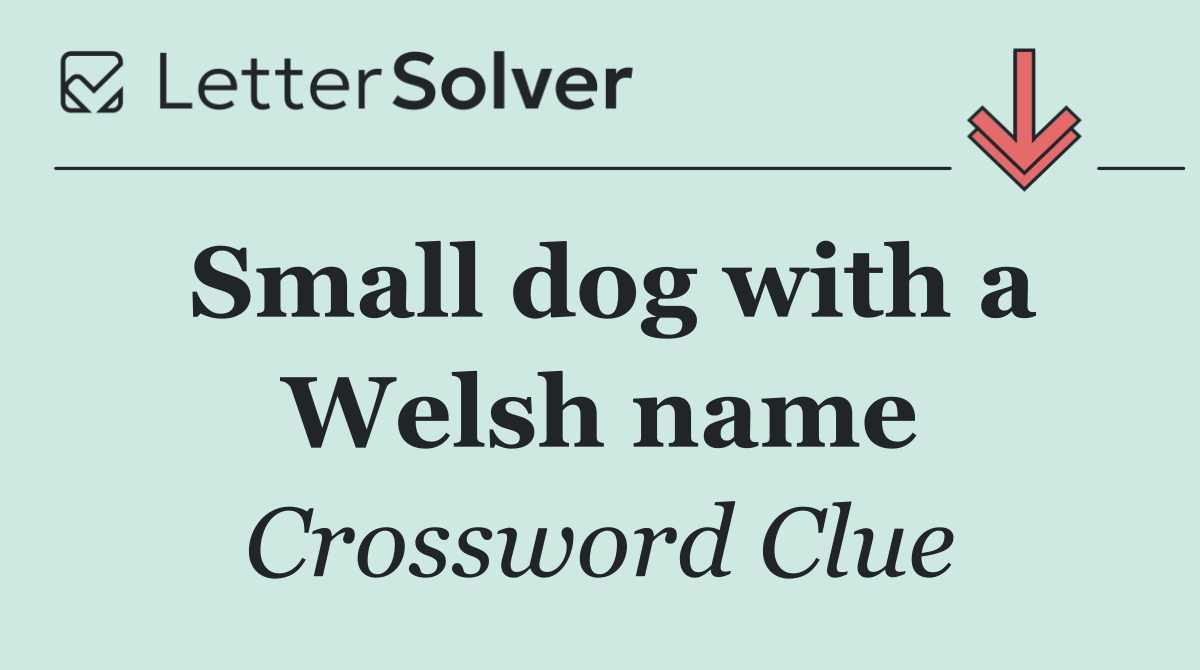 Small dog with a Welsh name