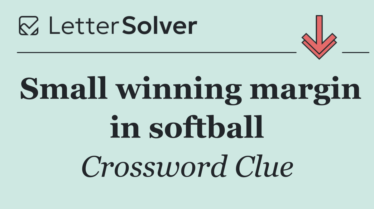 Small winning margin in softball