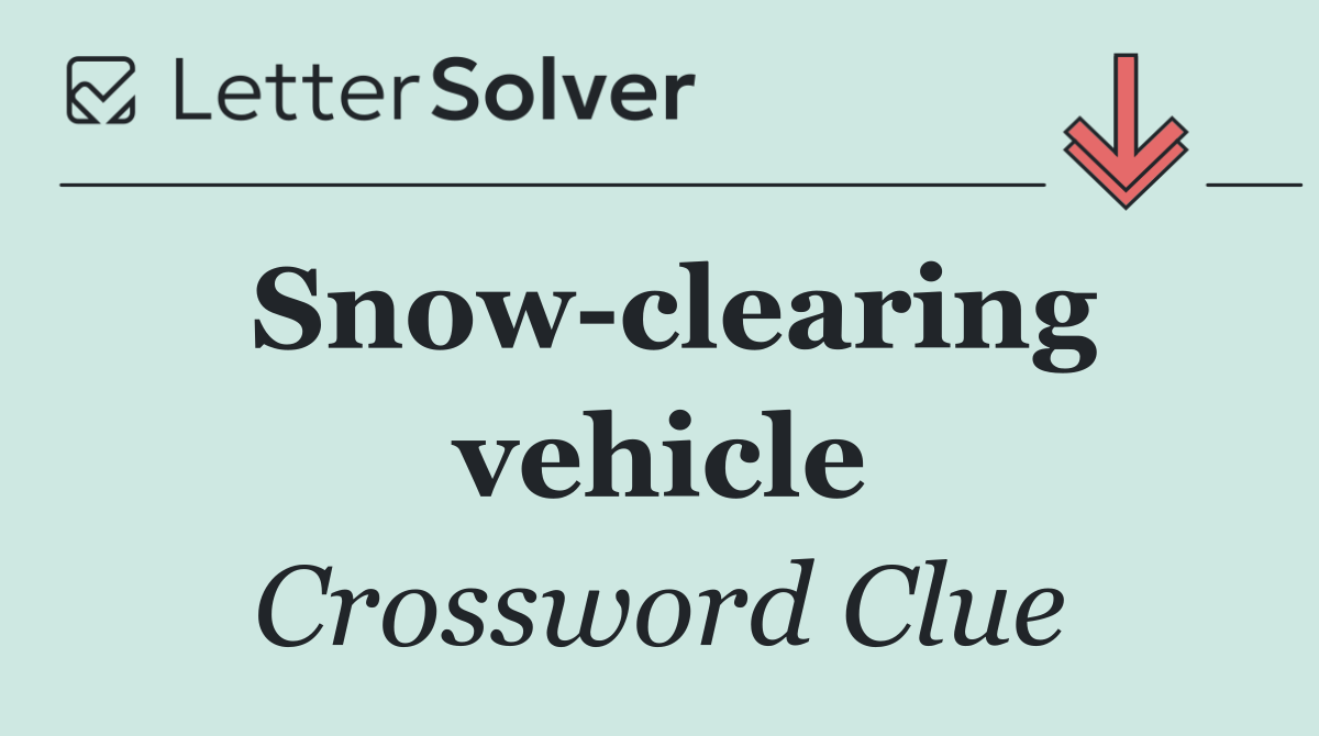 Snow clearing vehicle